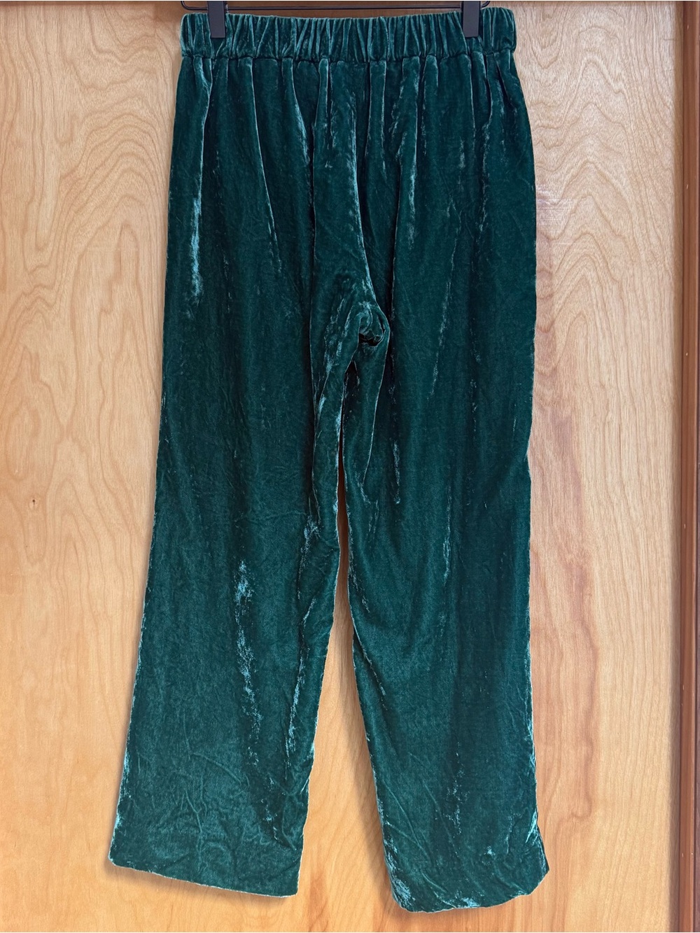 XS J. Crew Green Velvet Pants w/Stretchy Waist + Pockets - Picture 2 of 7